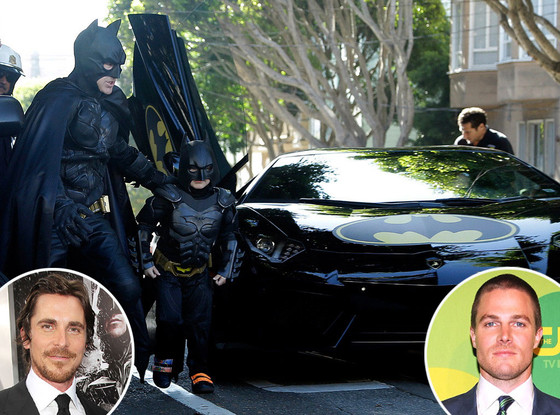 Batkid, Christian Bale, Stephen Amell Batkid, Christian Bale, Stephen Amell